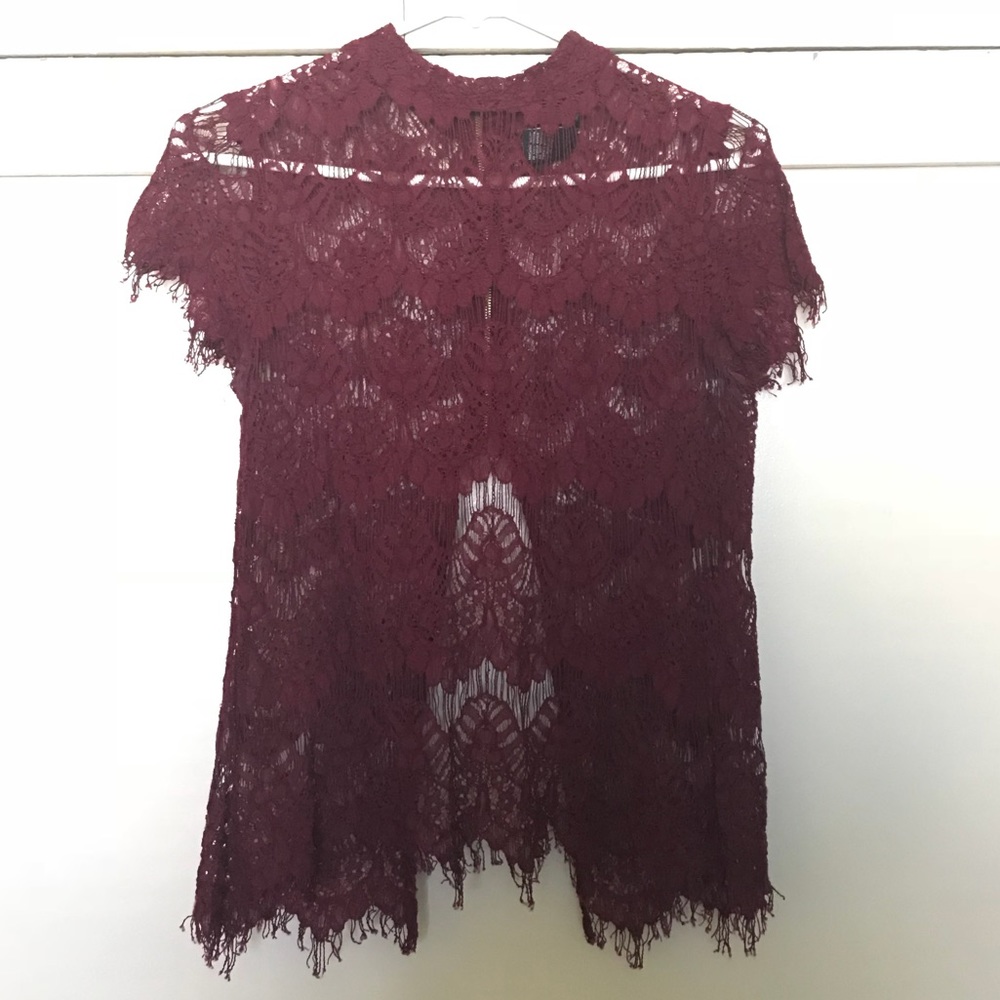 Burgundy lace top